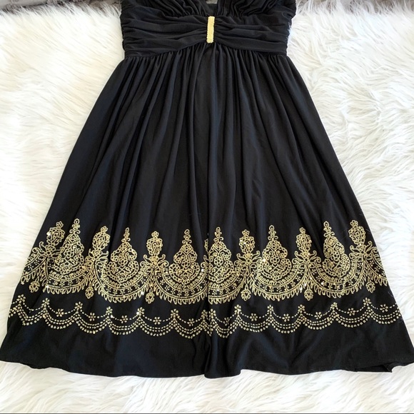 Cache Empire Babydoll Beaded Black Dress - Picture 5 of 14